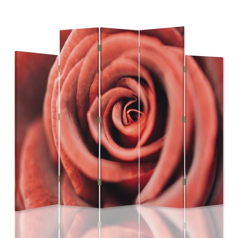 Decorative Aizslietnis, 5 paneļi, Divpusējs, kanva, Flower Rose 1 