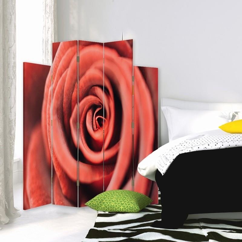 Decorative Aizslietnis, 5 paneļi, Divpusējs, kanva, Flower Rose 1 