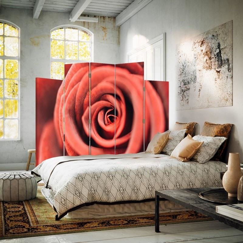 Decorative Aizslietnis, 5 paneļi, Divpusējs, kanva, Flower Rose 1 