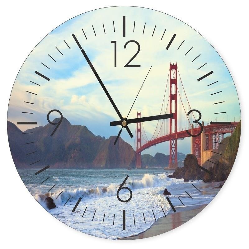 Dekoratīvais sienas pulkstenis Golden Gate Bridge 