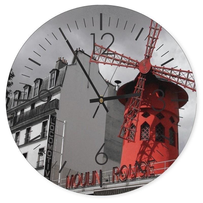 Dekoratīvais sienas pulkstenis Moulin Rouge 