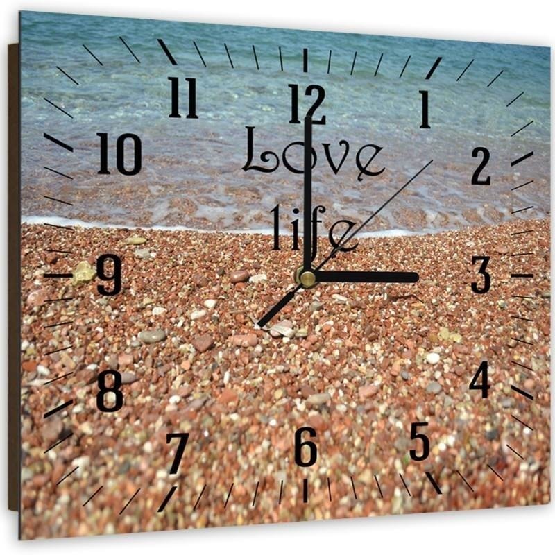Dekoratīvais sienas pulkstenis The sea shore of love life stones 