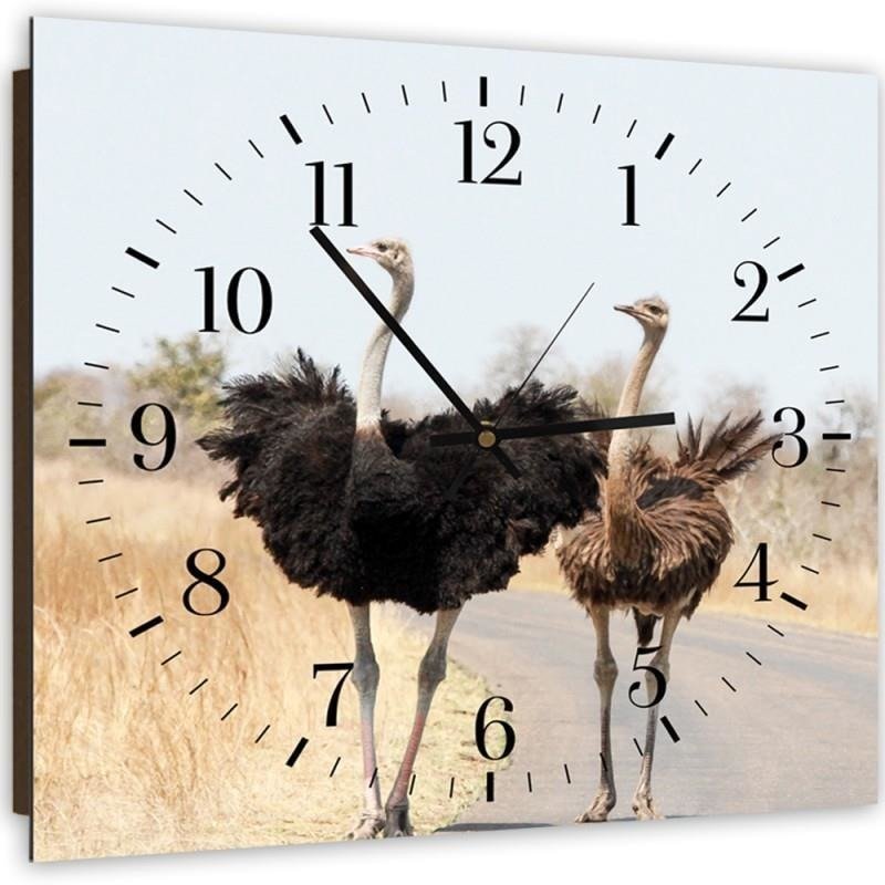 Dekoratīvais sienas pulkstenis Two ostriches 