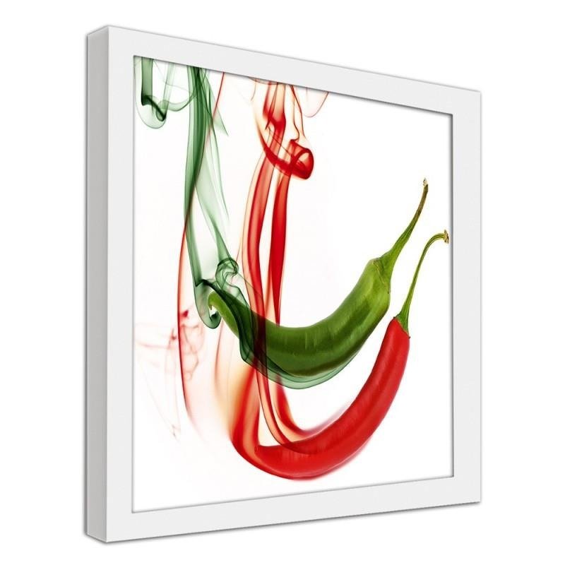 Glezna baltā rāmī - Abstract chili peppers 