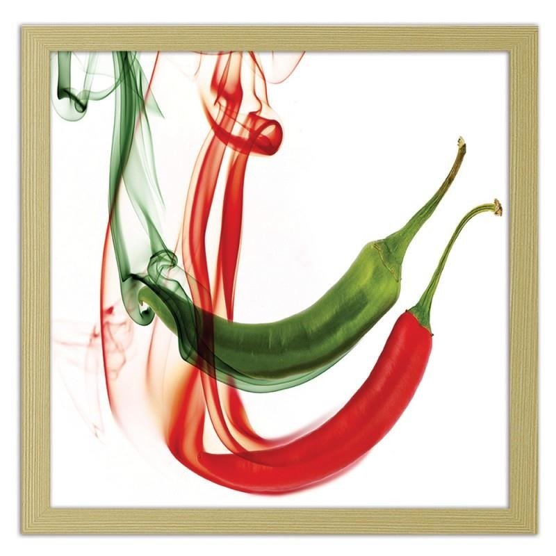 Glezna bēšā rāmī - Abstract chili peppers 