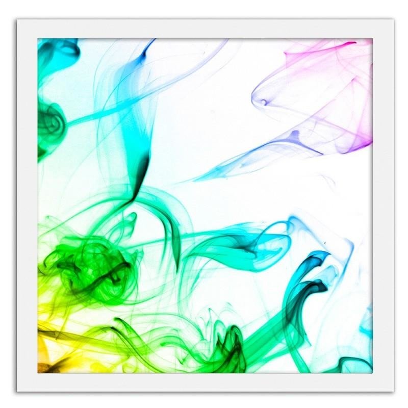 Glezna baltā rāmī - Abstract color smoke 