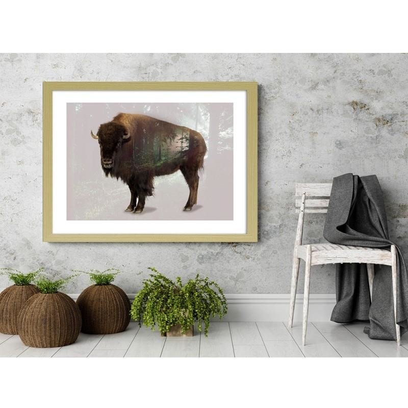 Glezna bēšā rāmī - Buffalo 