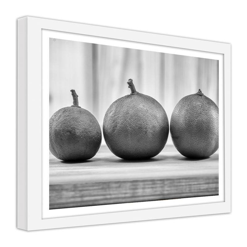 Glezna baltā rāmī - Black and white lemons 