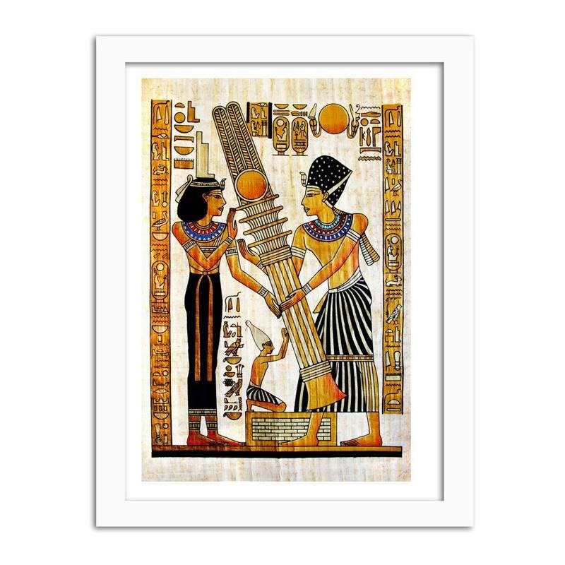 Glezna baltā rāmī - Egyptian hieroglyphics 