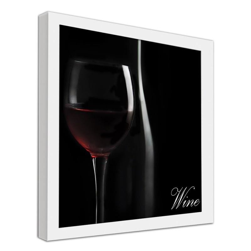 Glezna baltā rāmī - A glass of red wine 