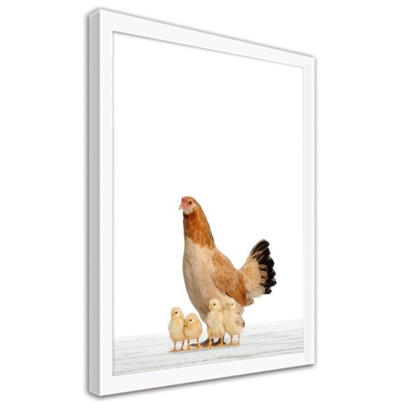 Glezna baltā rāmī - Chicken chicken 