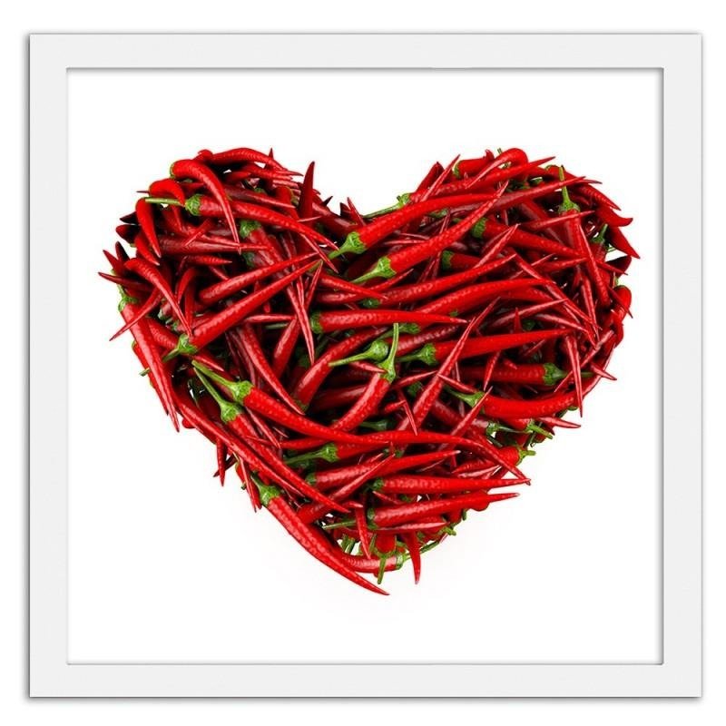 Glezna baltā rāmī - A spicy heart 