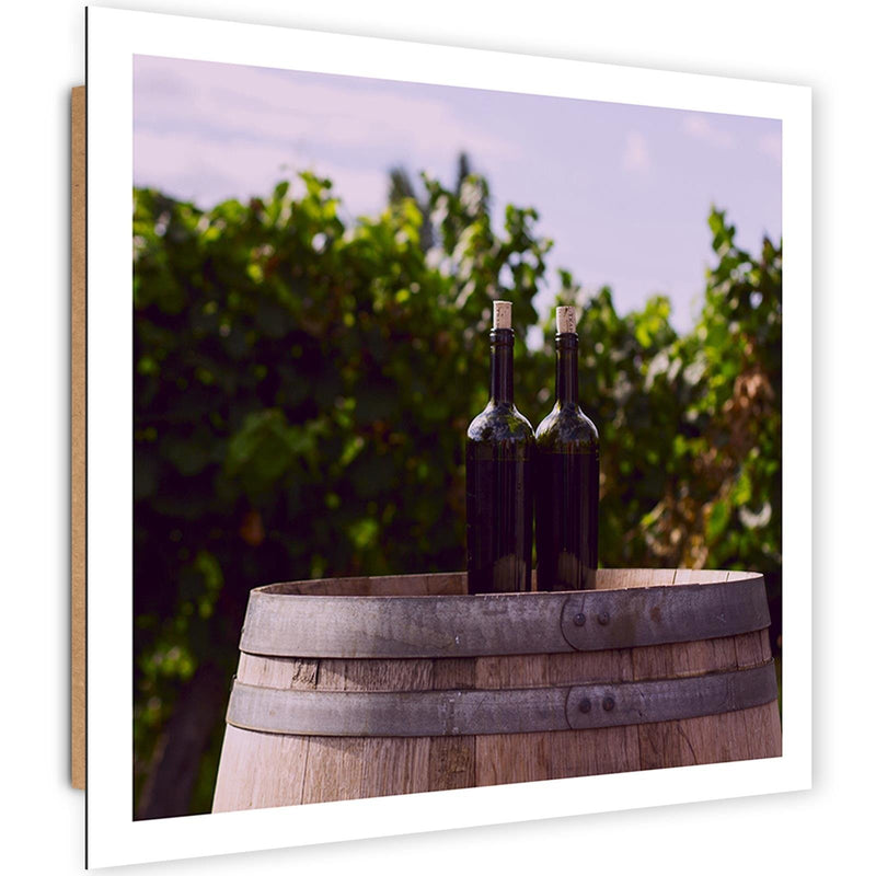 Dekoratīvais panelis - Bottles Of Wine On A Barrel 