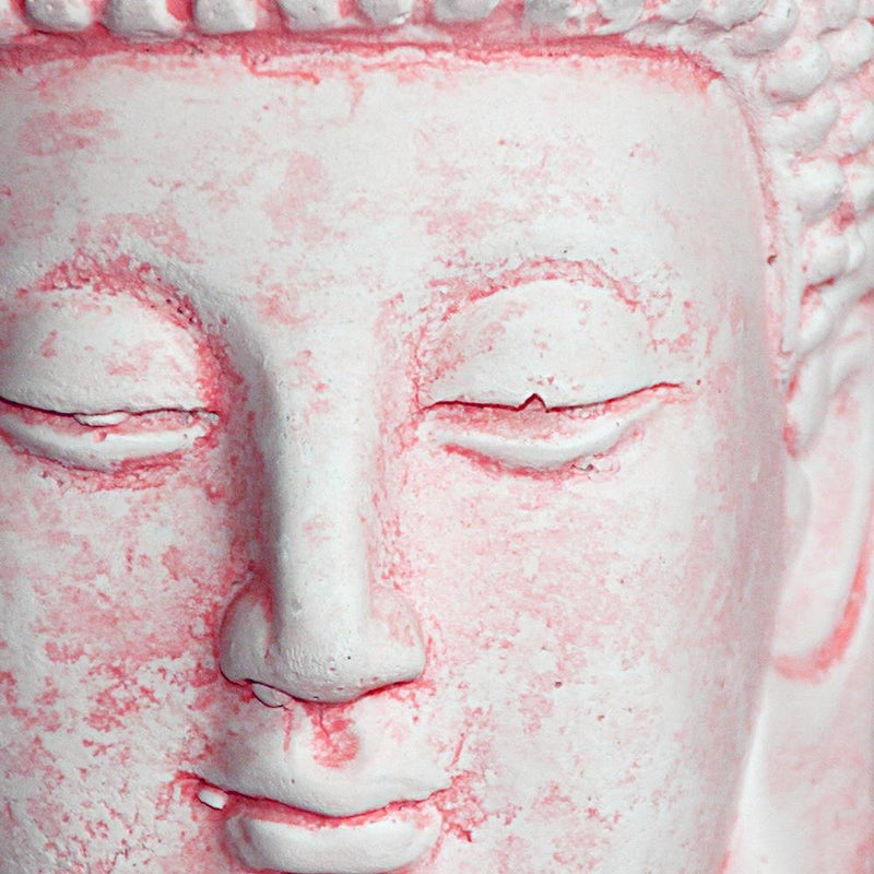 Glezna baltā rāmī - White Buddha Head 