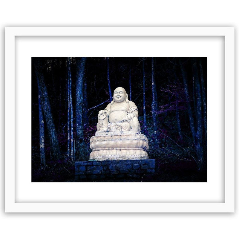 Glezna baltā rāmī - Buddha In The Forest 