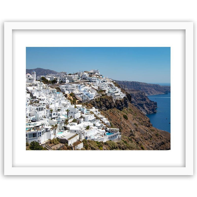Glezna baltā rāmī - Santorini 