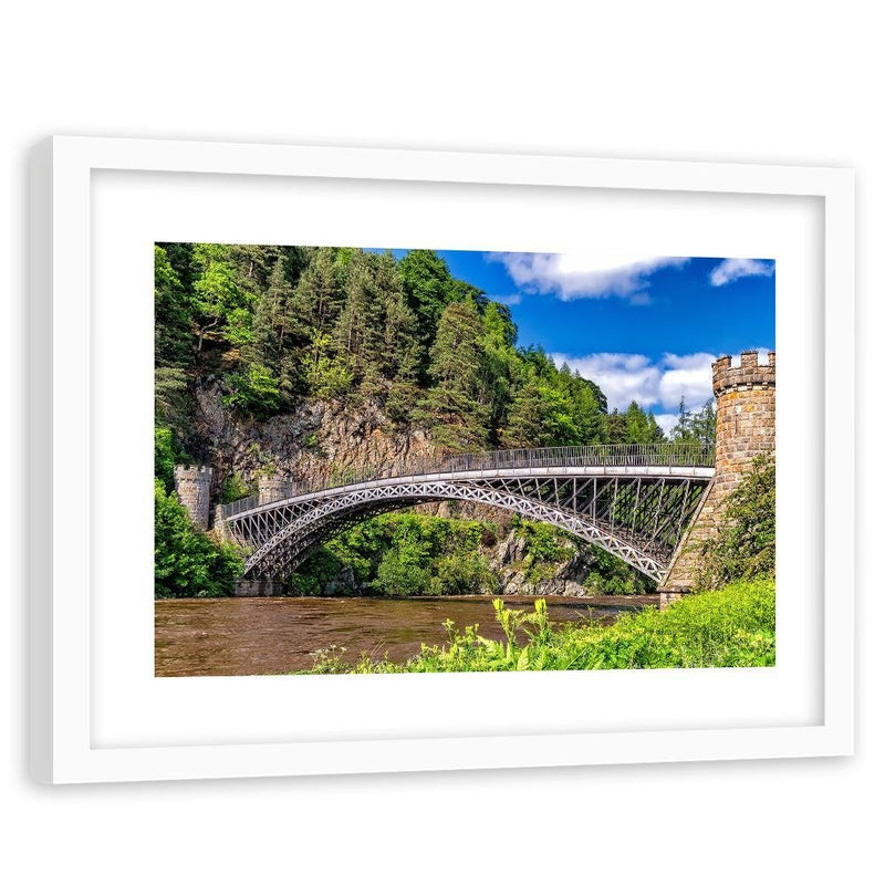Glezna baltā rāmī - Bridge Over The River 