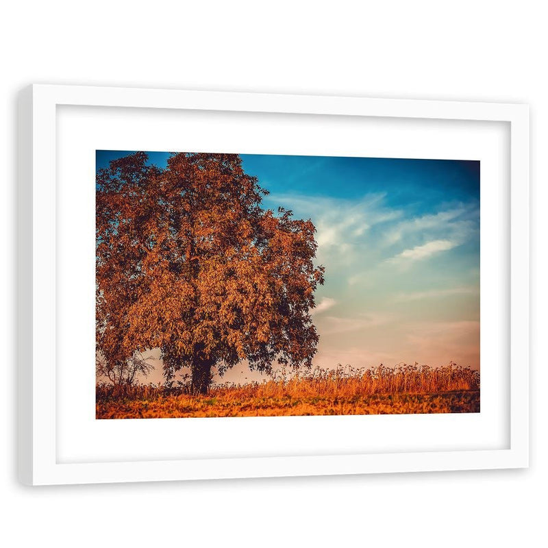 Glezna baltā rāmī - A Tree In Autumn 