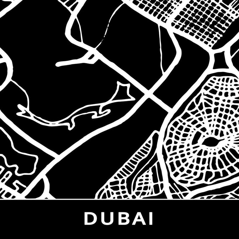 Glezna baltā rāmī - Map Of Dubai City Plan 
