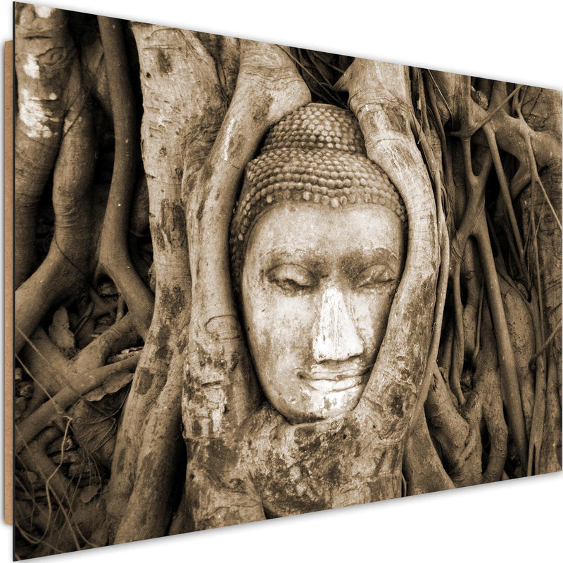 Dekoratīvais panelis - Buddha Head In The Tree 4 