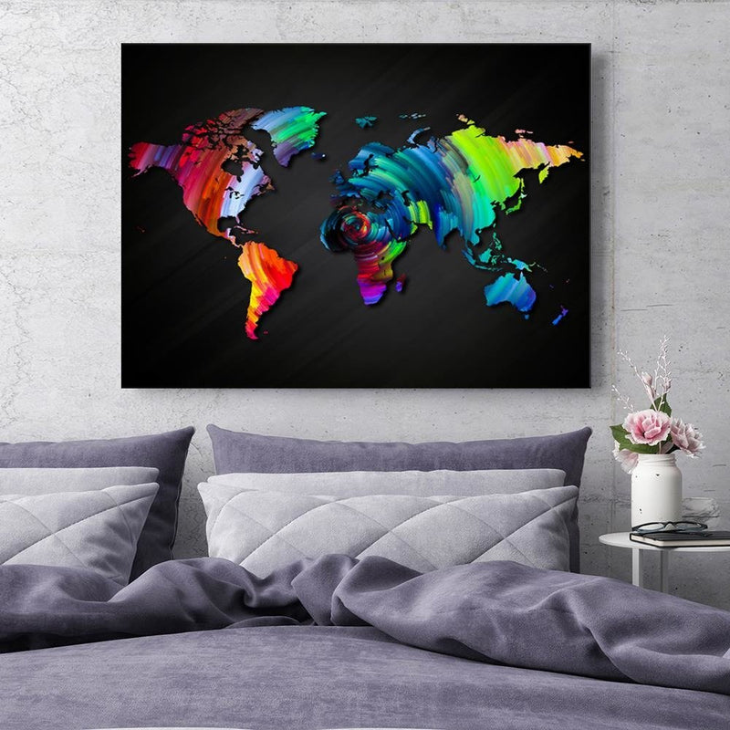 Dekoratīvais panelis - Map Of The World With Many Colors 