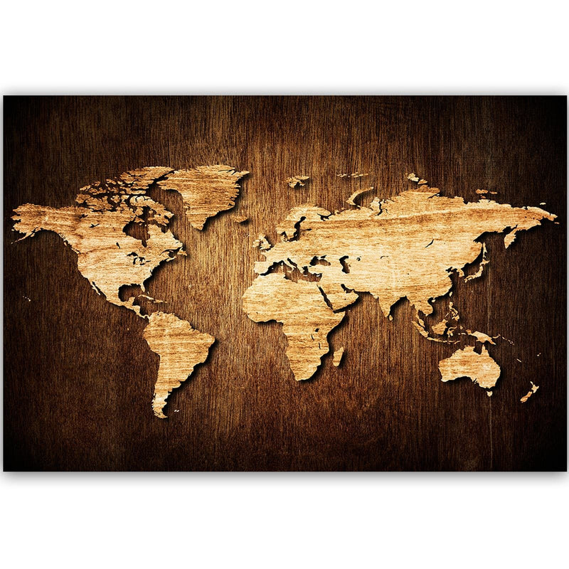 Dekoratīvais panelis - Wooden World Map 