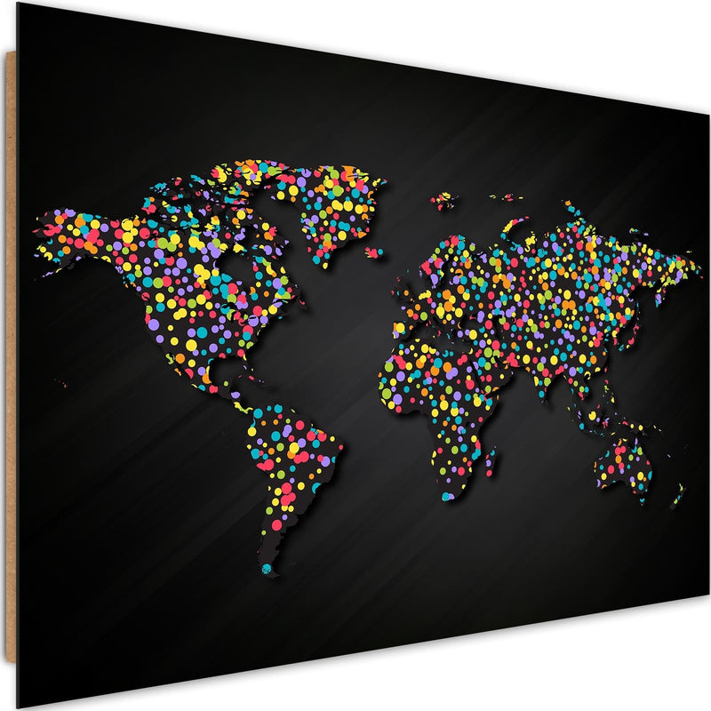Dekoratīvais panelis - World Map With Colored Dots 