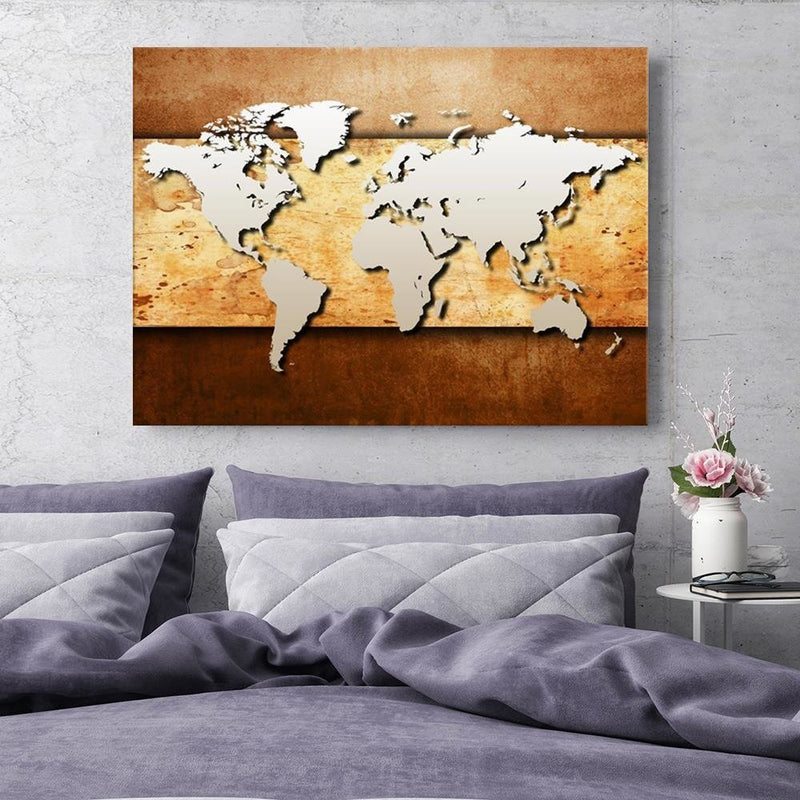 Dekoratīvais panelis - Map Of The World On Board 