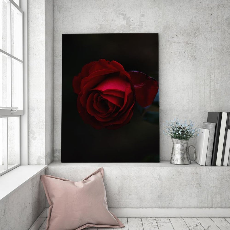 Dekoratīvais panelis - Rose On A Black Background 