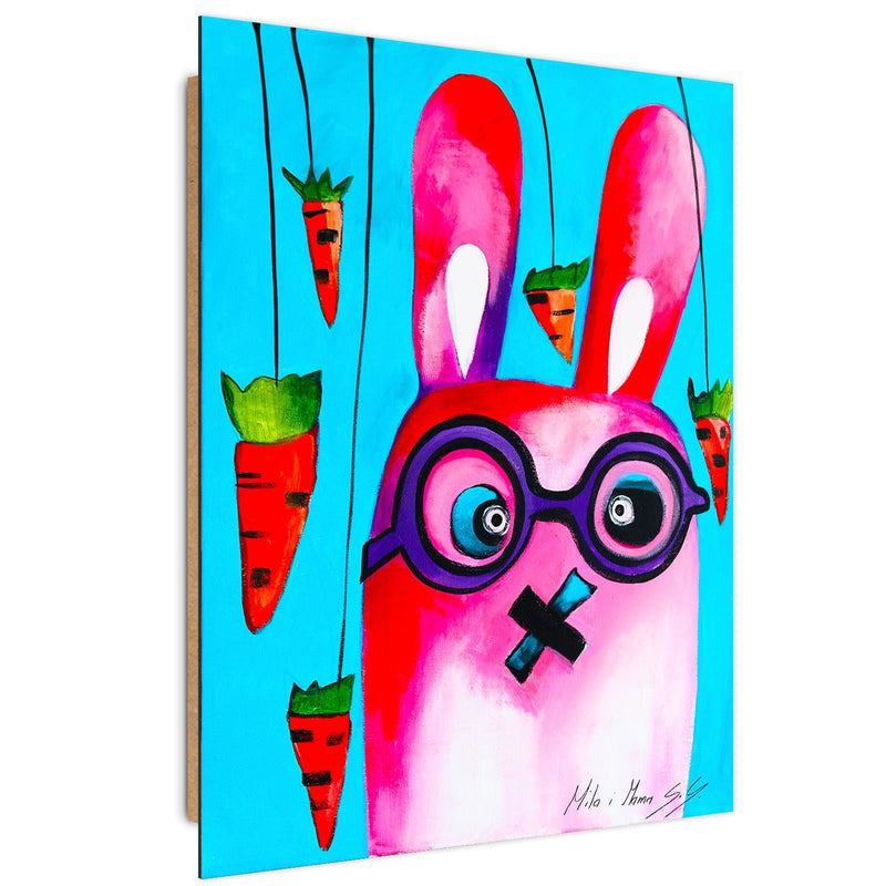 Dekoratīvais panelis - Pink Bunny Wearing Glasses 