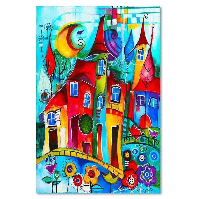 Dekoratīvais panelis - Colorful Town At Night 