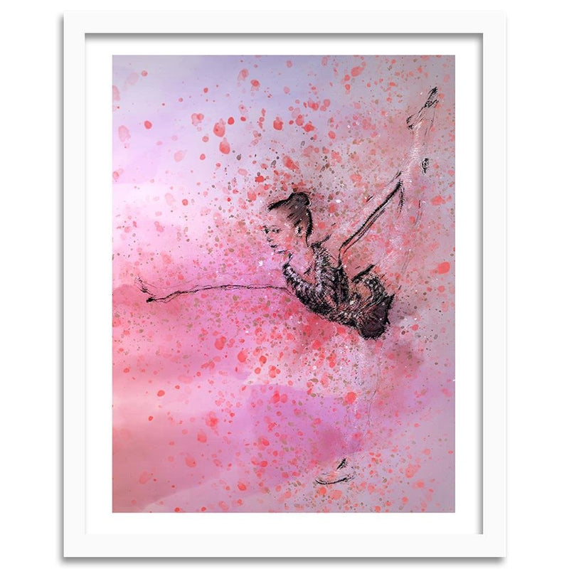 Glezna baltā rāmī - Dancing Ballerina Abstraction 