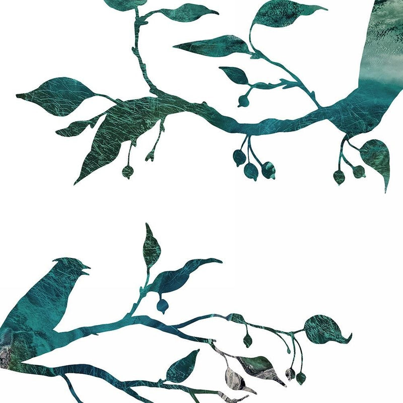 Glezna baltā rāmī - Birds On Branches 