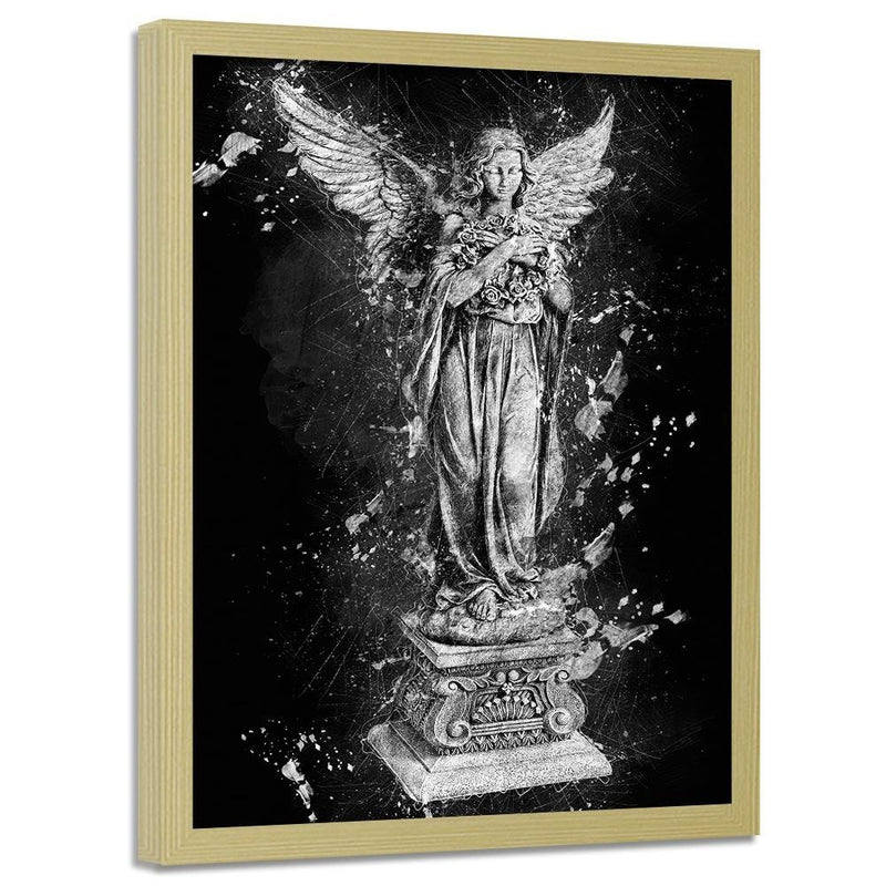 Glezna bēšā rāmī - Angel Statue 