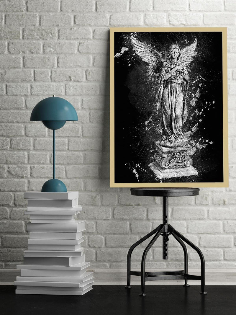 Glezna bēšā rāmī - Angel Statue 