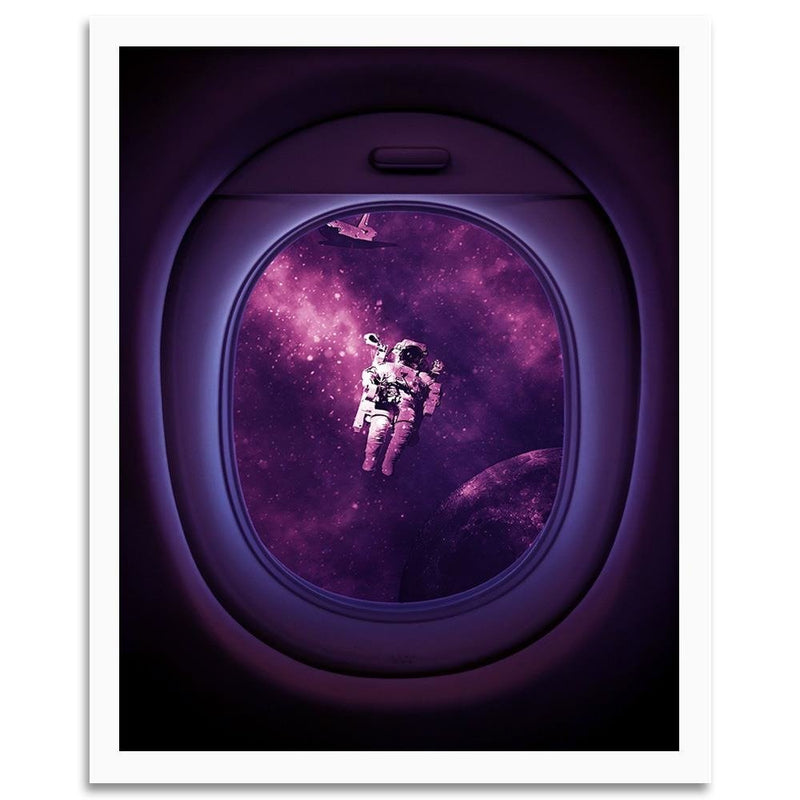 Glezna baltā rāmī - Artwork Image Astronaut Purple 