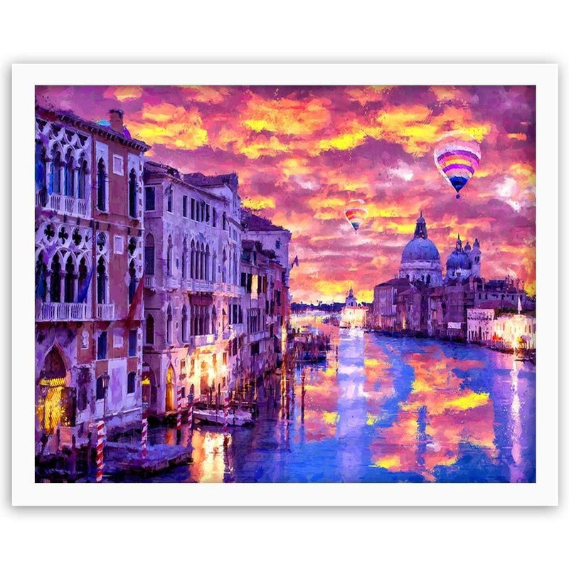 Glezna baltā rāmī - Venice Grand Canal 