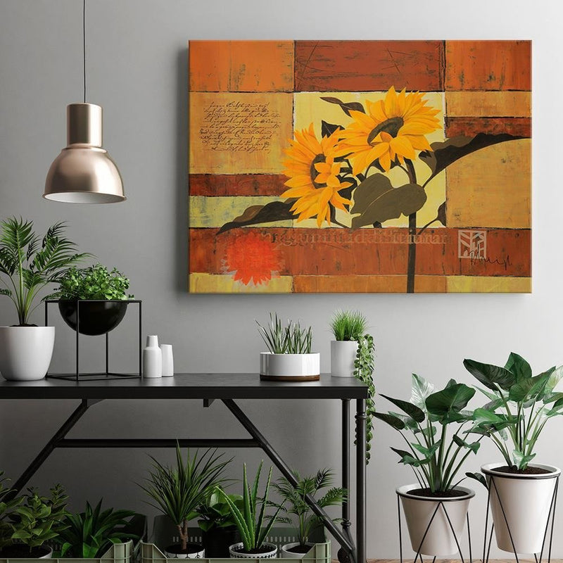 Dekoratīvais panelis - Painted sunflowers  
