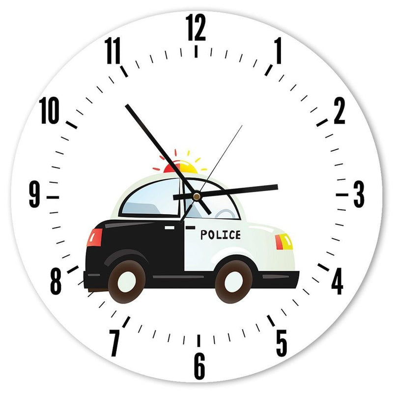Dekoratīvais sienas pulkstenis A small police car  