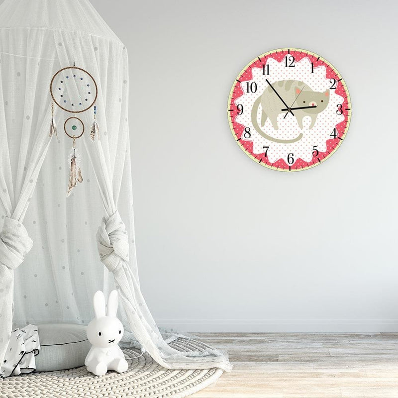 Dekoratīvais sienas pulkstenis A grey kitty 