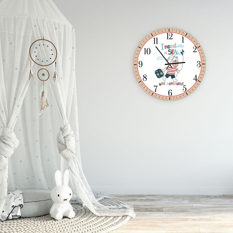 Dekoratīvais sienas pulkstenis Teddy bear with a kite  