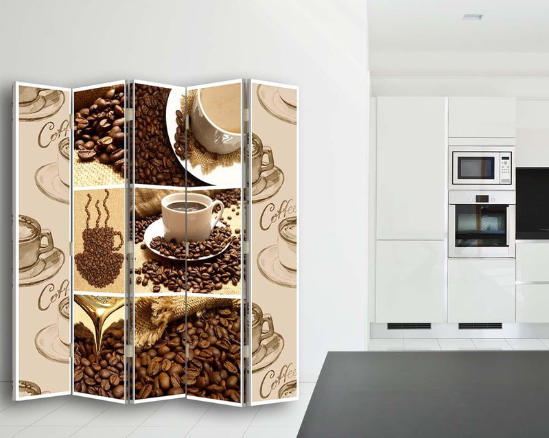 Aizslietnis, 5 paneļi, Divpusējs, kanva, Coffee 1 