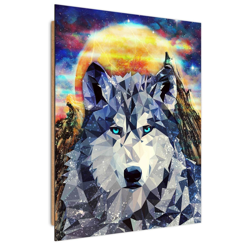 Dekoratīvais panelis - Wolf On A Background Of Mountains 