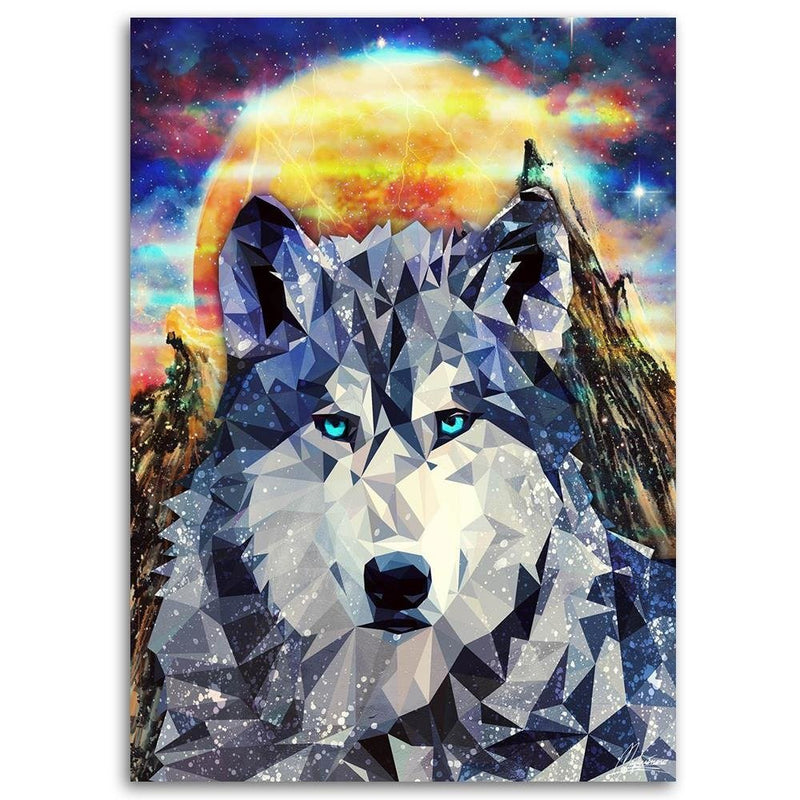 Dekoratīvais panelis - Wolf On A Background Of Mountains 