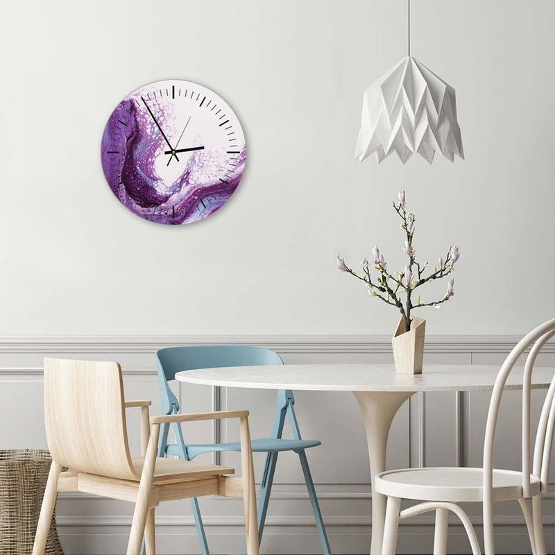 Dekoratīvais sienas pulkstenis Purple marble 