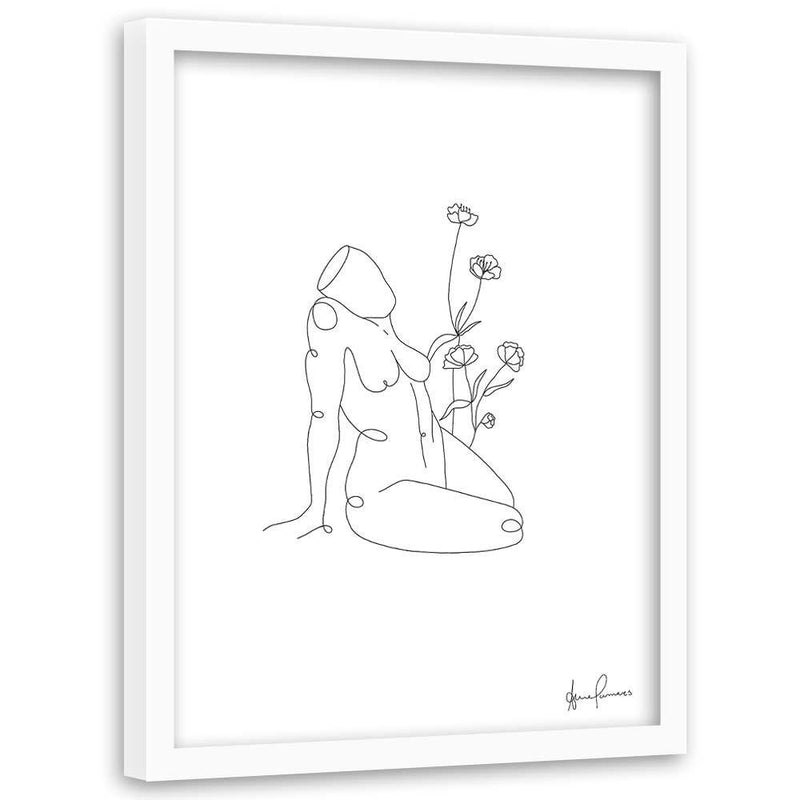 Glezna baltā rāmī - The Posing Woman 