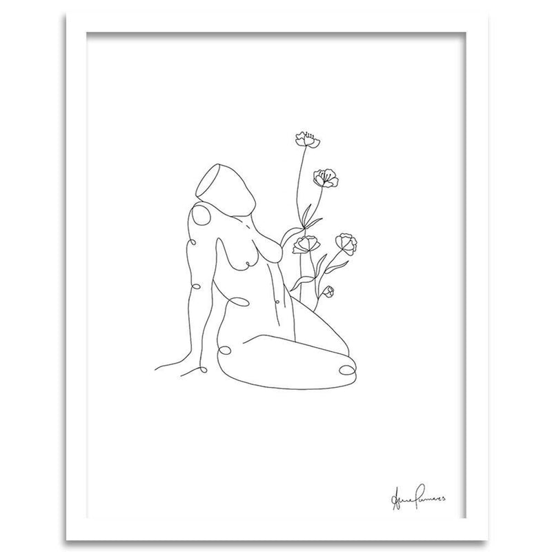 Glezna baltā rāmī - The Posing Woman 