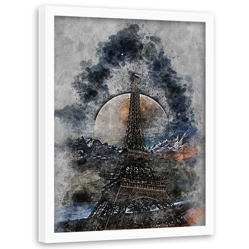 Glezna baltā rāmī - Eiffel Tower 