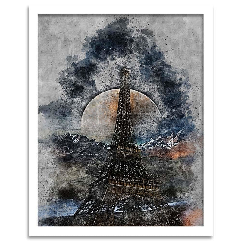 Glezna baltā rāmī - Eiffel Tower 