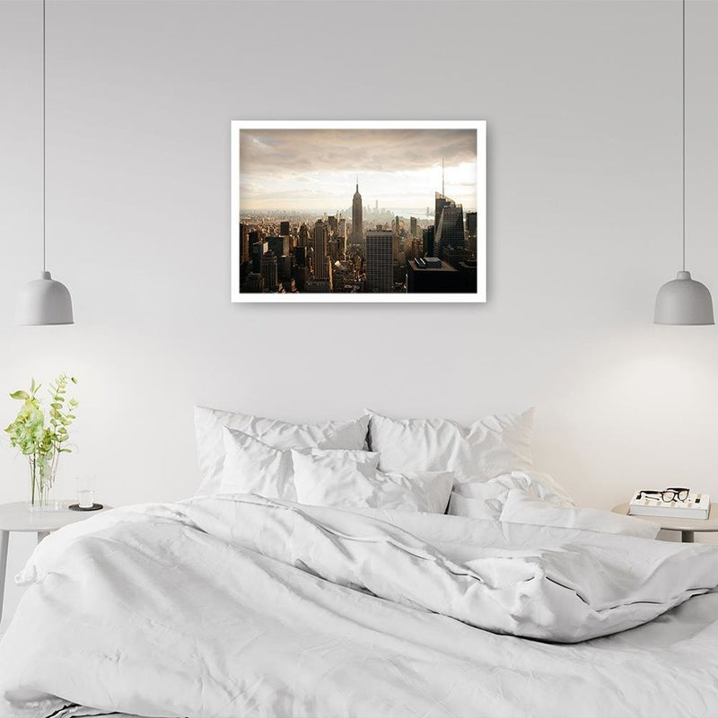 Glezna baltā rāmī - New York City Panorama 
